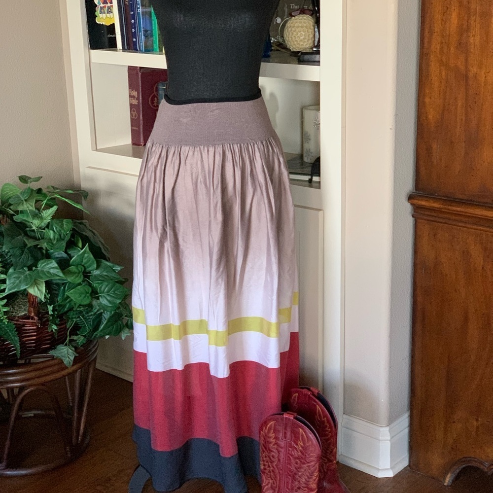 Multicolored High‎ Waist Skirt Colorblock - Picture 3 of 9